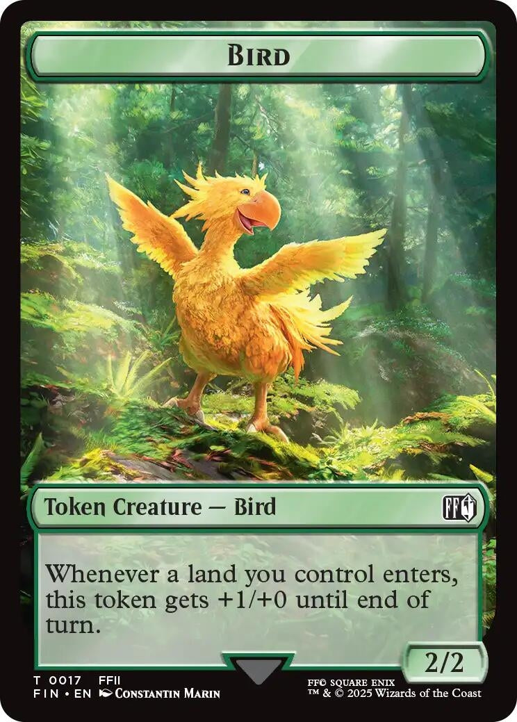 Image for Bird (0017) // Wizard (0015) Double-Sided Token (17 // 15) (FIN) - Magic: The Gathering