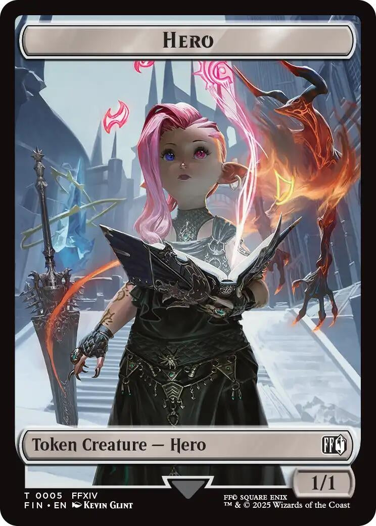 Image for Hero (0005) // Moogle (0011) Double-Sided Token (5 // 11) (FIN) - Magic: The Gathering