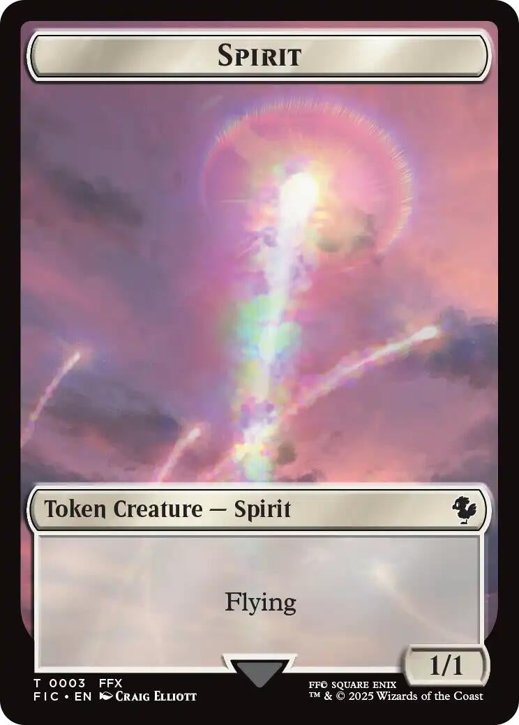 Image for Spirit // Hero (0026) Double-Sided Token (Surge Foil) (3 // 26) (FIC) - Magic: The Gathering
