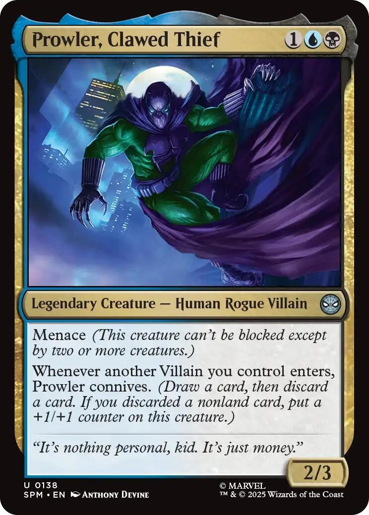 Image for Prowler, Clawed Thief (138) (SPM) - Magic: The Gathering