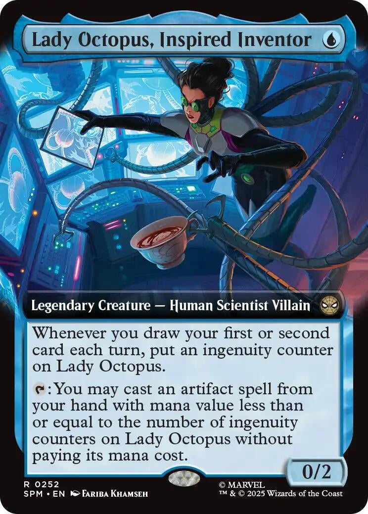Image for Lady Octopus, Inspired Inventor (Extended Art) (252) (SPM) - Magic: The Gathering