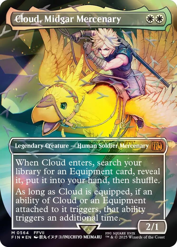 Cloud, Midgar Mercenary (Borderless) (Chocobo Track Foil) (564) (FIN)