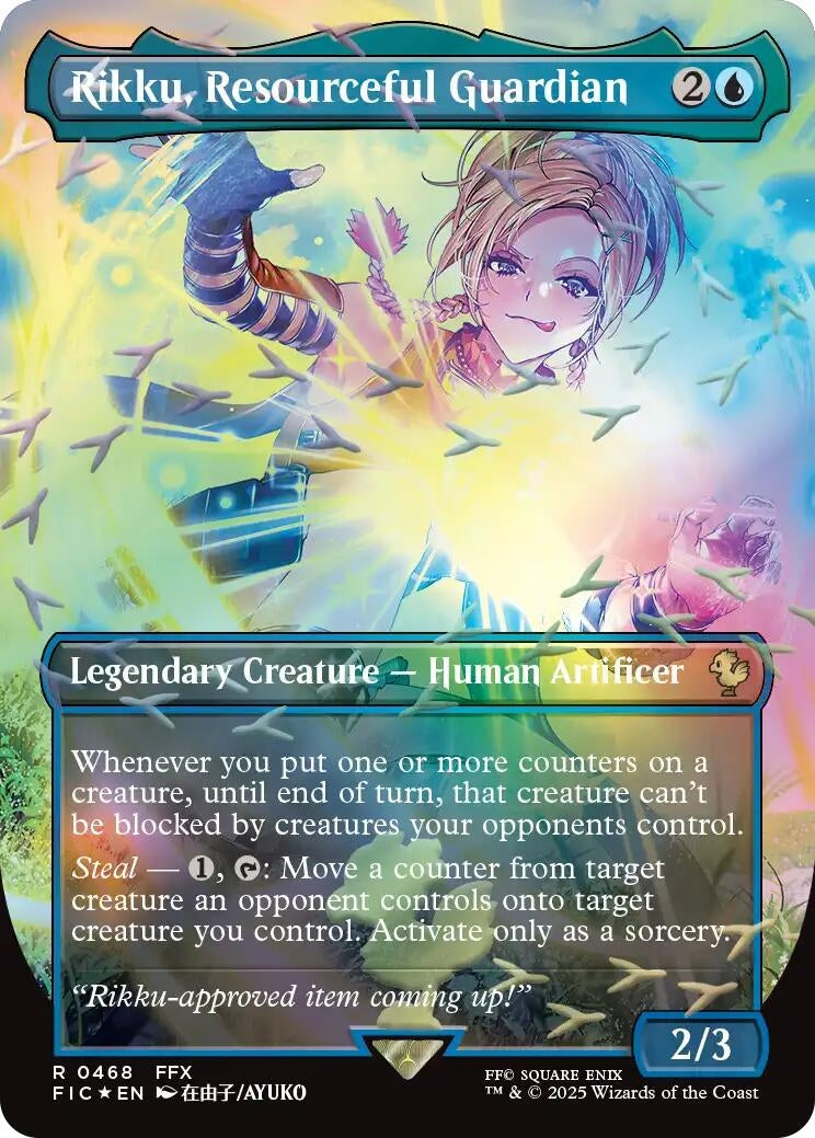 Rikku, Resourceful Guardian (Borderless) (Chocobo Track Foil) (468) (FIC)