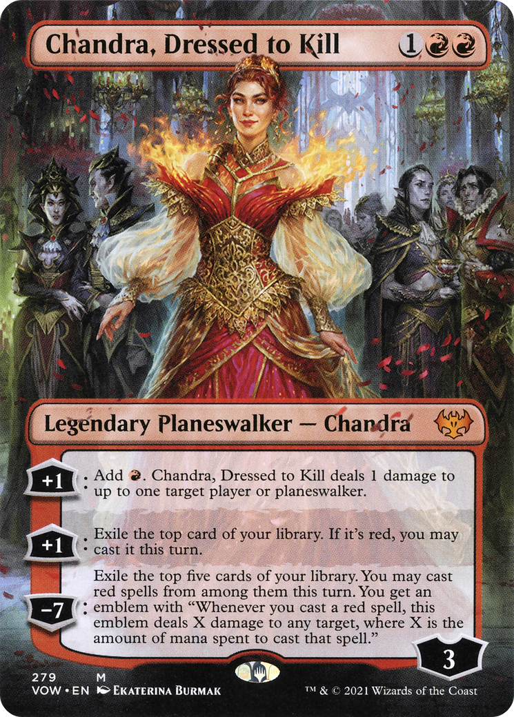 Chandra, Dressed to Kill (Borderless) [Innistrad: Crimson Vow]