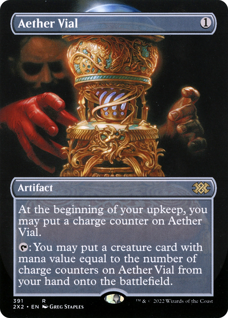 Aether Vial (Borderless Alternate Art) [Double Masters 2022]