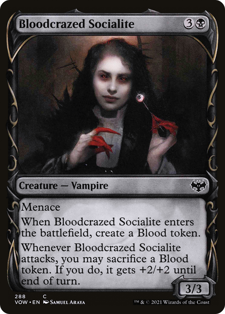 Bloodcrazed Socialite (Showcase Fang Frame) [Innistrad: Crimson Vow]