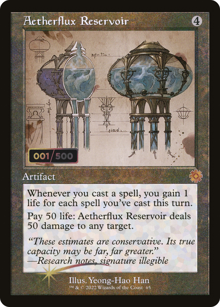 Aetherflux Reservoir (Retro Schematic) (Serialized) [The Brothers' War Retro Artifacts]