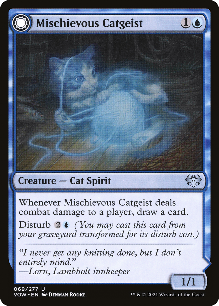 Mischievous Catgeist // Catlike Curiosity [Innistrad: Crimson Vow]