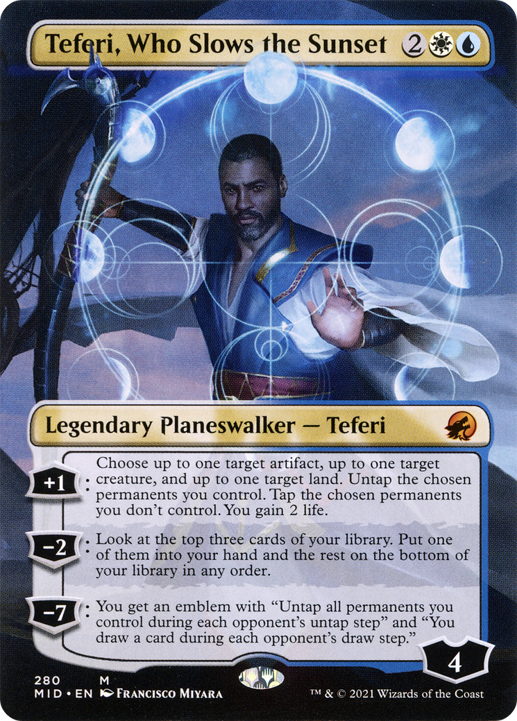 Teferi, Who Slows the Sunset (Borderless) [Innistrad: Midnight Hunt]