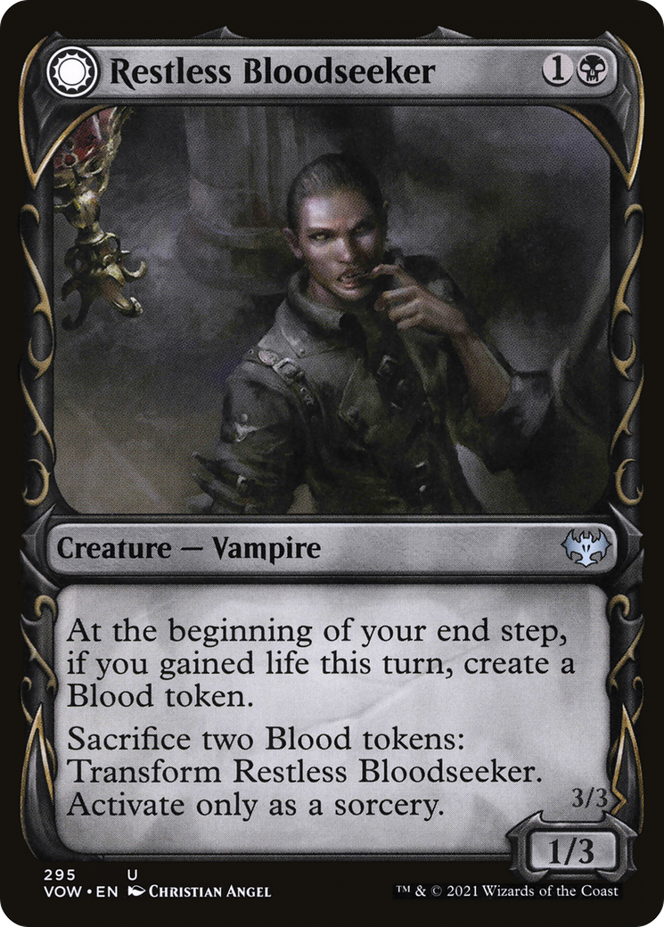 Restless Bloodseeker // Bloodsoaked Reveler (Showcase Fang Frame) [Innistrad: Crimson Vow]