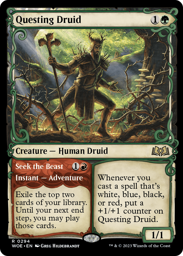 Questing Druid // Seek the Beast (Showcase) [Wilds of Eldraine]