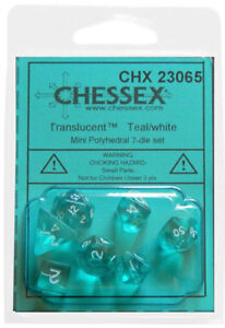 CHX23065: 7 Die Set Mini Translucent: Teal/White